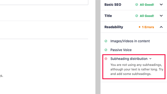 AIOSEO Recommendations Interface