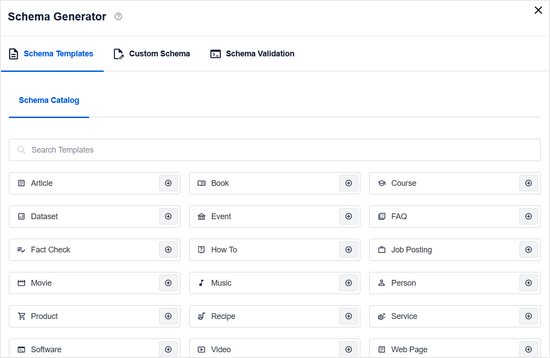 Recipe Schema Configuration