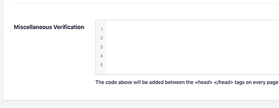 Miscellaneous Verification Section