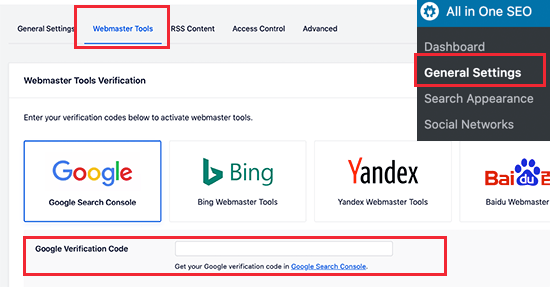 Connecting WordPress to Search Console