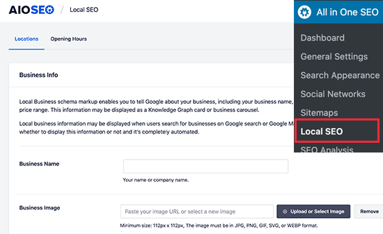 Local SEO Settings in AIOSEO