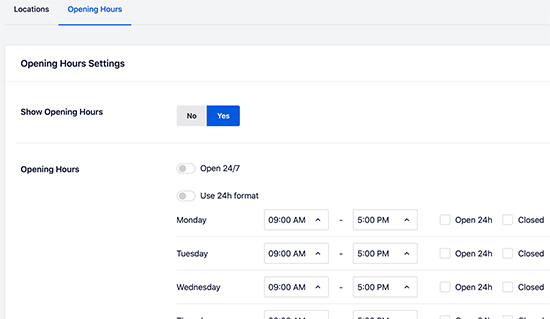 Business Hours Configuration