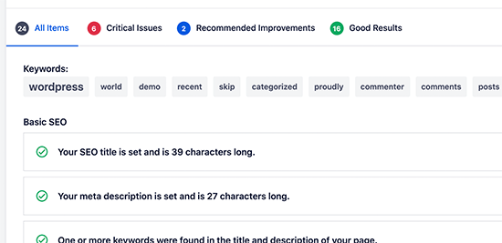 SEO Audit Report Categories