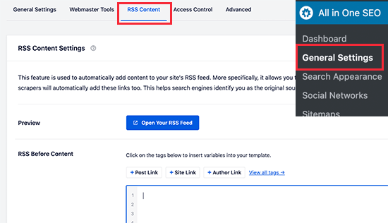 RSS Feed Optimization