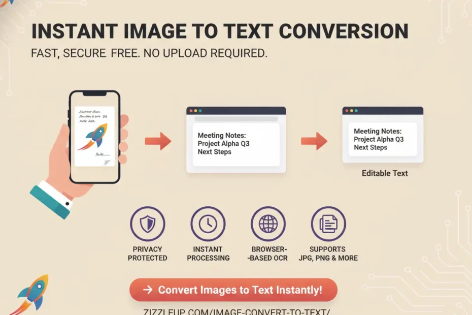 Convert image to text online using a free browser-based OCR tool for instant editable text extraction.