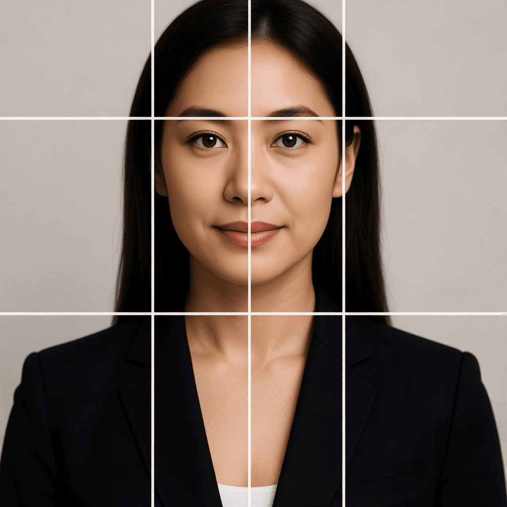 Professional photo composition with rule of thirds
