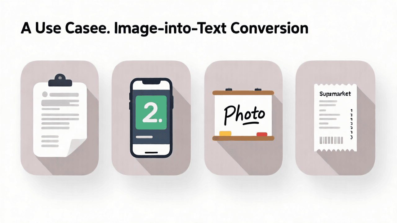 Four practical use cases for converting image to text: documents, screenshots, handwriting, and receipts